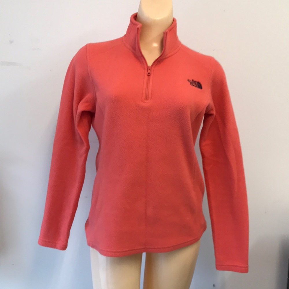 The North Face Orange Fleece ZIP Neck Size Small